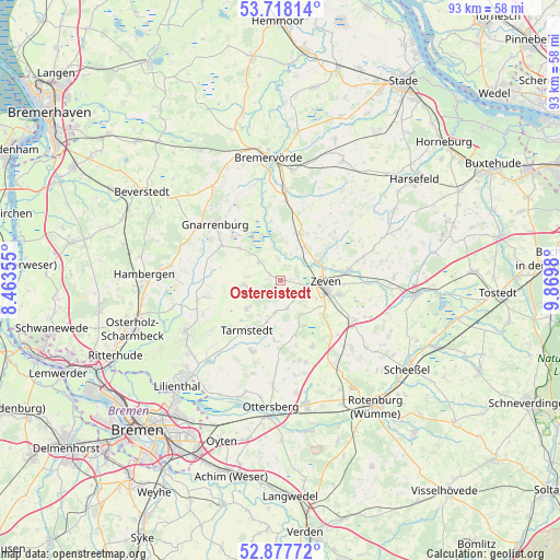 Ostereistedt on map