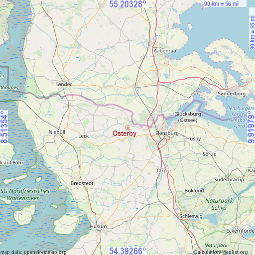 Osterby on map