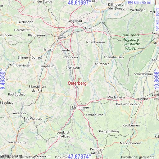 Osterberg on map