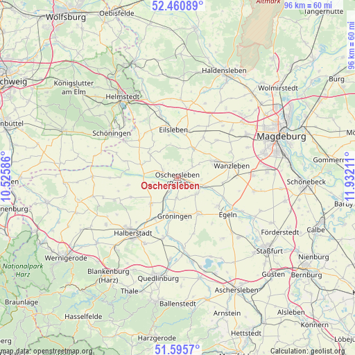 Oschersleben on map