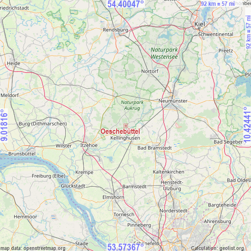 Oeschebüttel on map