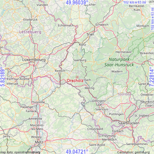 Orscholz on map