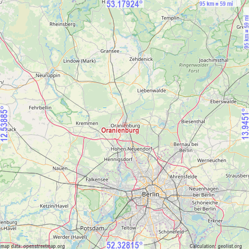 Oranienburg on map