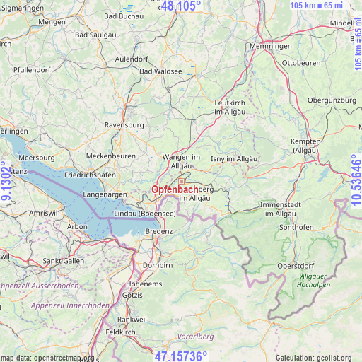 Opfenbach on map