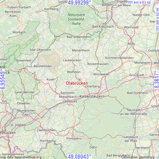 Olsbrücken on map