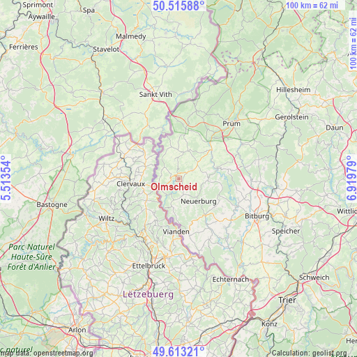 Olmscheid on map