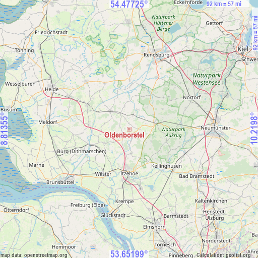 Oldenborstel on map