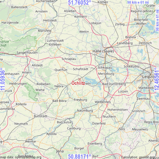 Öchlitz on map