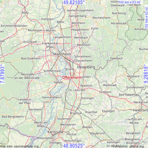 Oftersheim on map