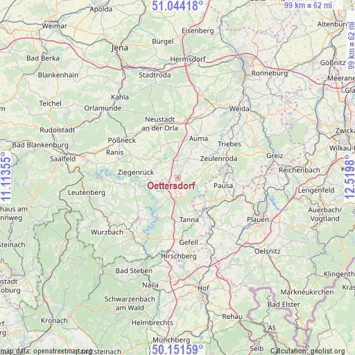 Oettersdorf on map