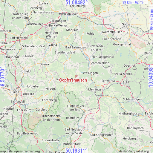 Oepfershausen on map