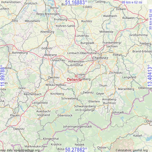 Oelsnitz on map