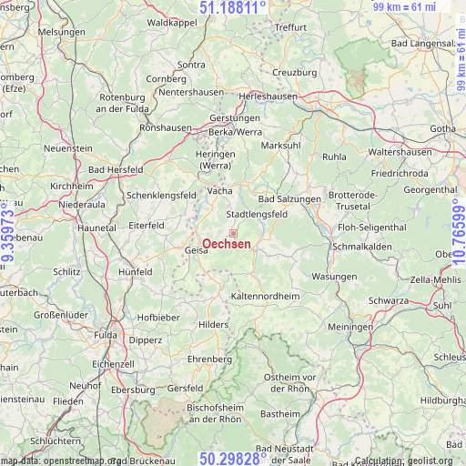 Oechsen on map