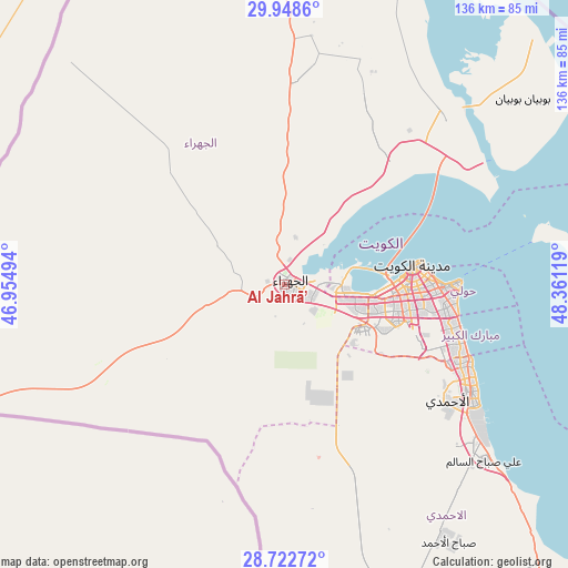 Al Jahrā’ on map