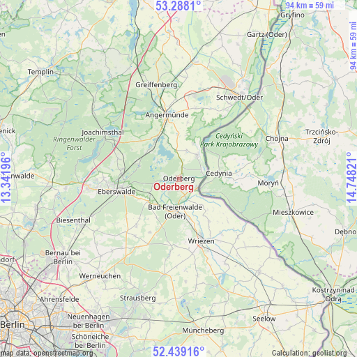 Oderberg on map