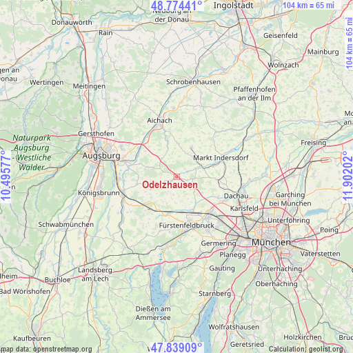 Odelzhausen on map