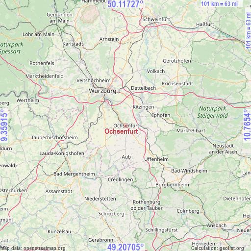 Ochsenfurt on map