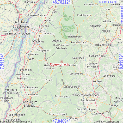 Oberwolfach on map