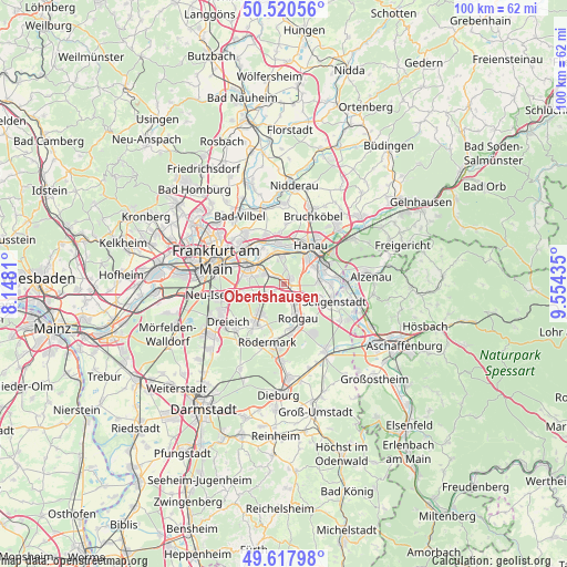Obertshausen on map