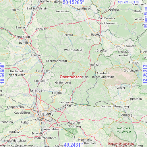 Obertrubach on map
