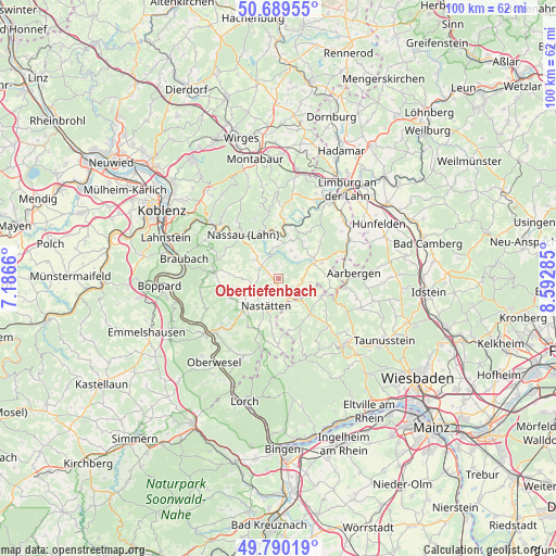 Obertiefenbach on map