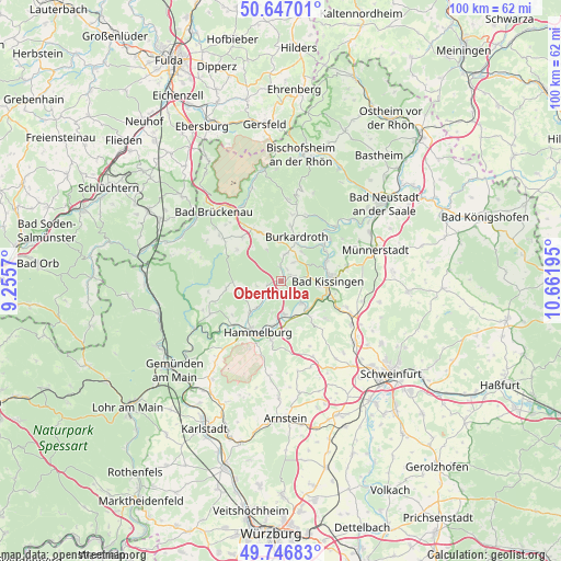 Oberthulba on map