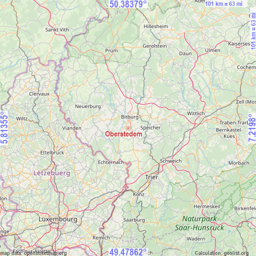 Oberstedem on map