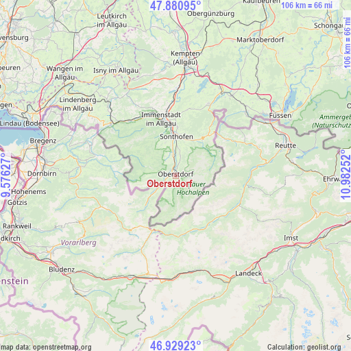 Oberstdorf on map