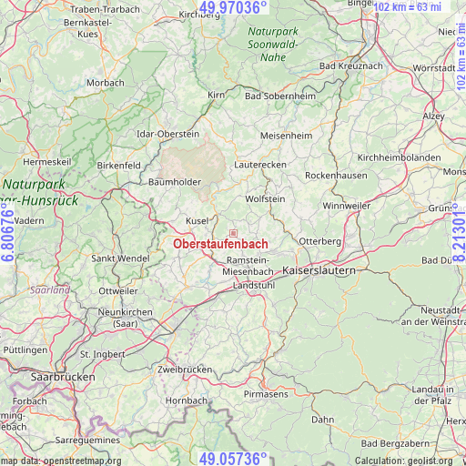 Oberstaufenbach on map
