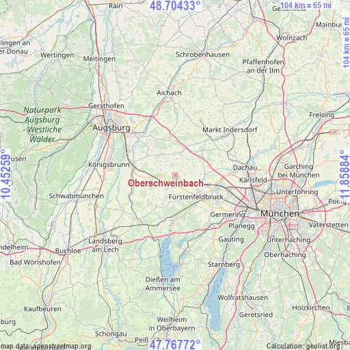 Oberschweinbach on map