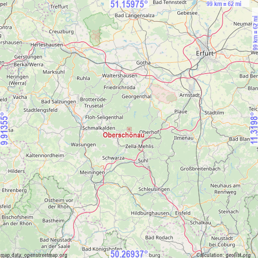 Oberschönau on map