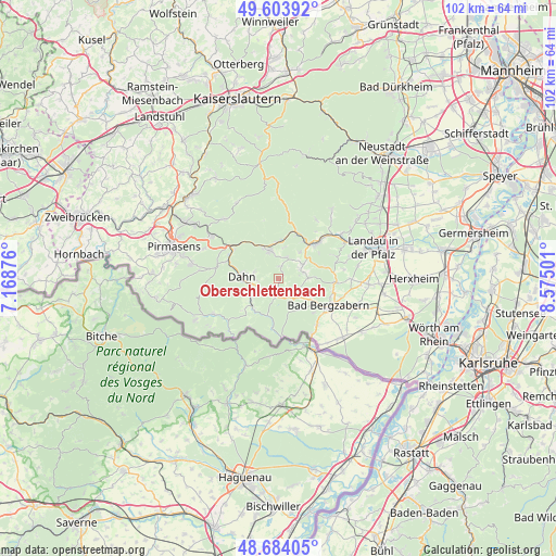 Oberschlettenbach on map