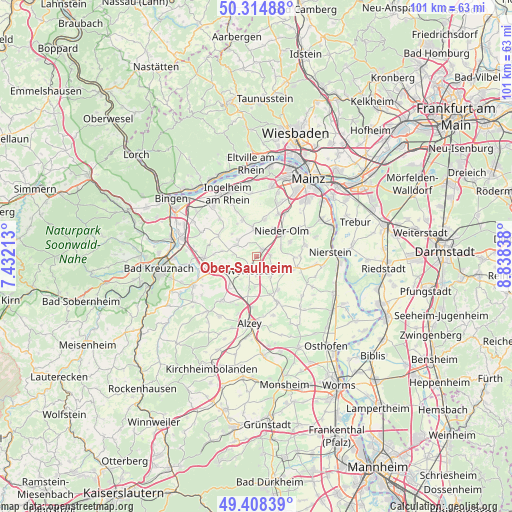 Ober-Saulheim on map