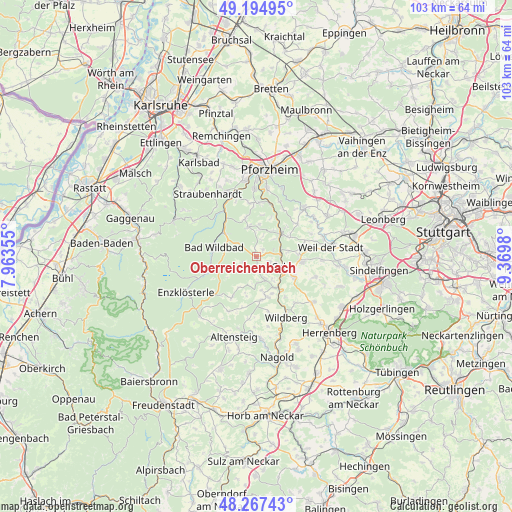 Oberreichenbach on map