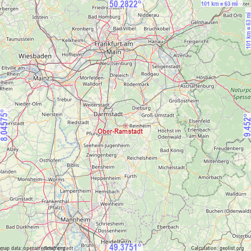 Ober-Ramstadt on map