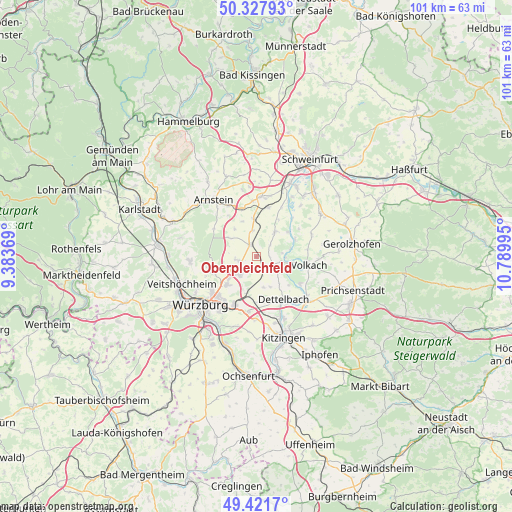 Oberpleichfeld on map