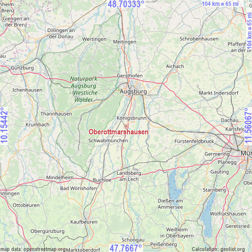Oberottmarshausen on map