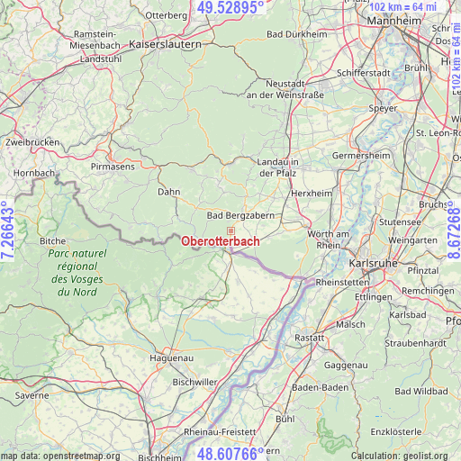 Oberotterbach on map