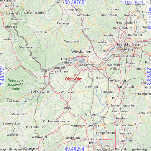 Ober-Olm on map