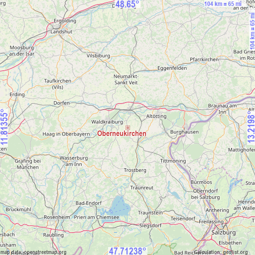 Oberneukirchen on map