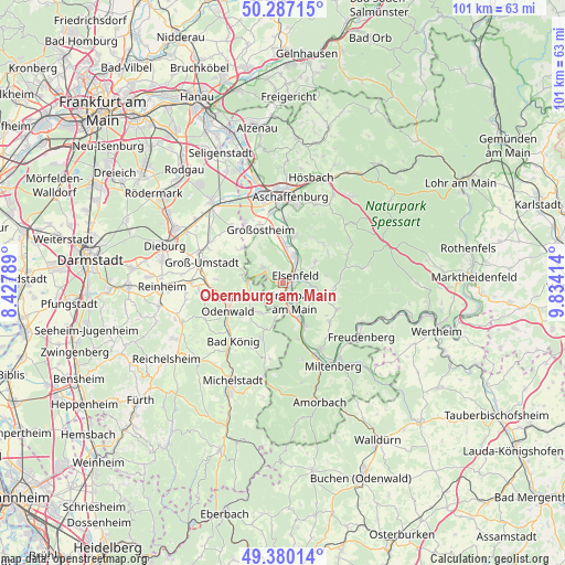 Obernburg am Main on map