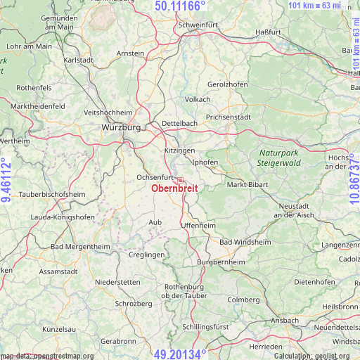 Obernbreit on map