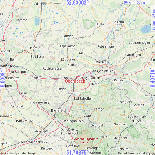 Obernbeck on map