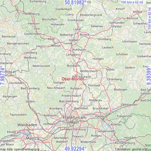 Ober-Mörlen on map