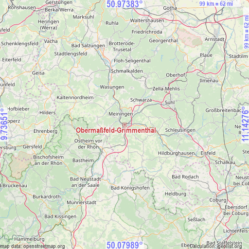 Obermaßfeld-Grimmenthal on map