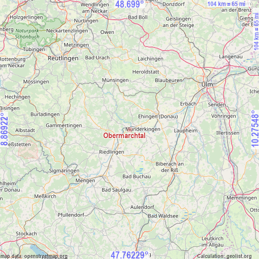 Obermarchtal on map