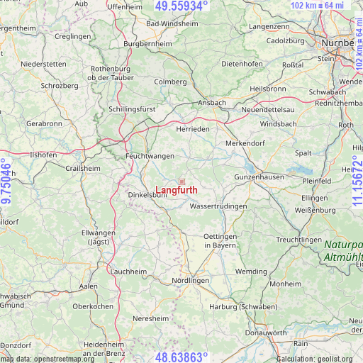 Langfurth on map