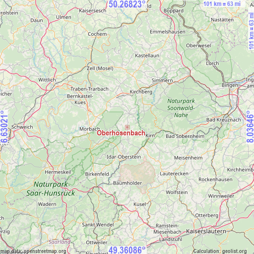 Oberhosenbach on map