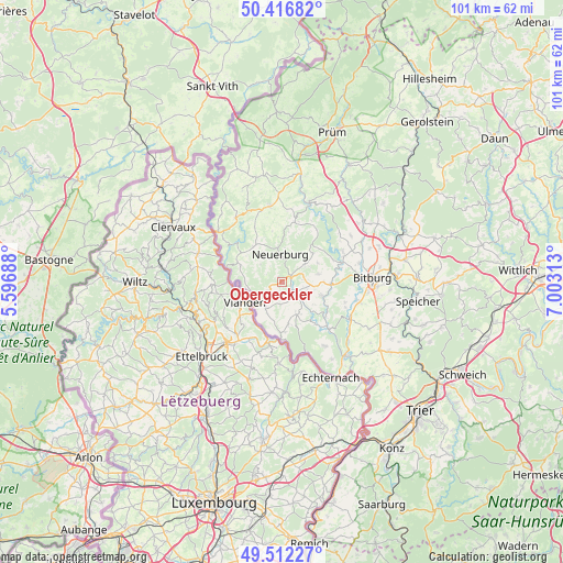 Obergeckler on map