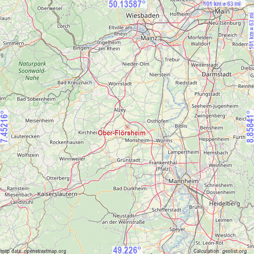 Ober-Flörsheim on map
